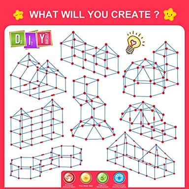 Fort Building Kit for Kids,STEM Construction Toys, Christmas & Birthday Gift for 4 5 6 7 8 9 10 11 12 Years Old Boys and Girls,Ultimate Creative Set for Indoor & Outdoors Activity,140 Pcs,Original - Image 4