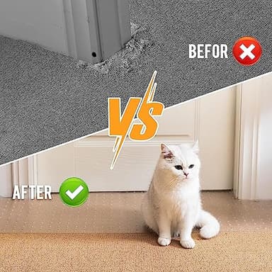 Uross Carpet Protector for Pets - Cat Scratch Guard Mat, Anti Scratch Under Door Guard, Easy to Cut Plastic, 3.6FT - Image 2
