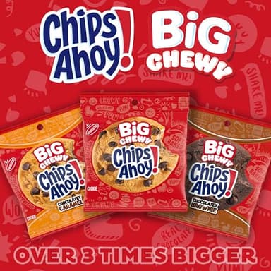 CHIPS AHOY! Big Chewy Chocolate Chip Cookies, Chocolatey Brownie, 14 Snack Packs (1 Cookie Per Pack) - Image 5