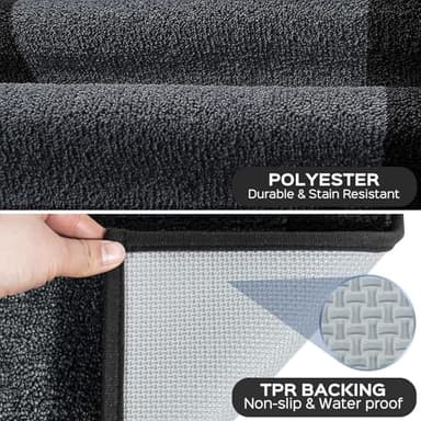 DOMUSTEX Machine Washable Kitchen Rug 32" x 84", Non Slip Kitchen Mat for Floor, Absorbent Entrance Runner Rug for Bedroom, Hallway, Bathroom, Door (Roll Packing) - Image 3
