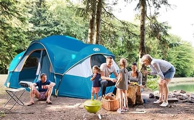 UNP Camping Tent 10-Person-Family Tents, Parties, Music Festival Tent, Big, Easy Up, 5 Large Mesh Windows, Double Layer, 2 Room, Waterproof, Weather Resistant, 18ft x 9ft x78in - Image 6