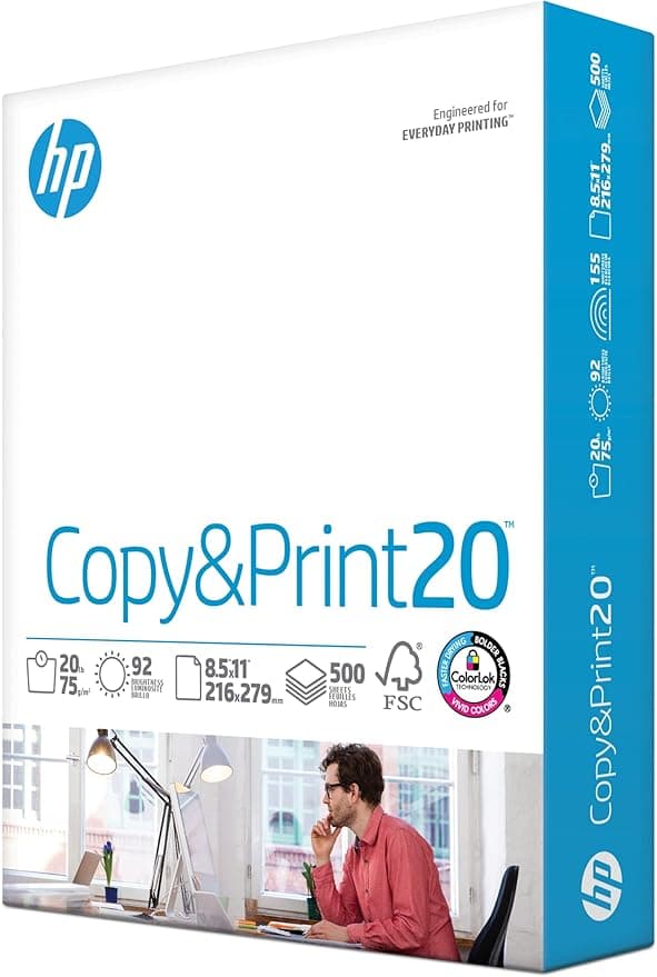 HP Printer Paper | 8.5 x 11 Paper | Copy &Print 20 lb | 1 Ream Case - 500 Sheets| 92 Bright | Made in USA - FSC Certified | 200060 - Image 1