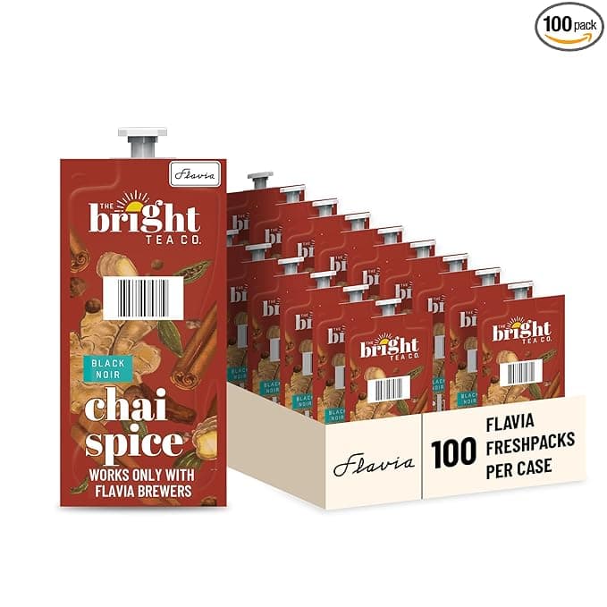 Flavia Bright Tea Co. Chai Spice Freshpacks works only with Flavia Brewers (Case of 100 - Image 1