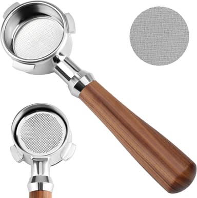 54mm Bottomless Portafilter Compatible with Breville Barista Pro, Bambino Plus, Barista Express Impress, Infuser, Barista Touch, Duo-Temp Pro & Bambino, Walnut Handle - Image 2