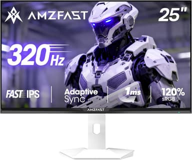 Amzfast 25 Inch White Gaming Monitor 320Hz/300Hz/240Hz, FHD 1080P 1ms Fast IPS Monitor, 12 Months Warranty Exchange (HDMI & DP Dual Cable) TÜV Rheinland Eye Care | AI Crosshair, Night Vision Function - Image 2