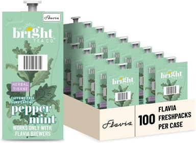 Flavia Bright Tea Co. Peppermint Herbal Tea Freshpacks works only with Flavia Brewers (Case of 100 - Image 2