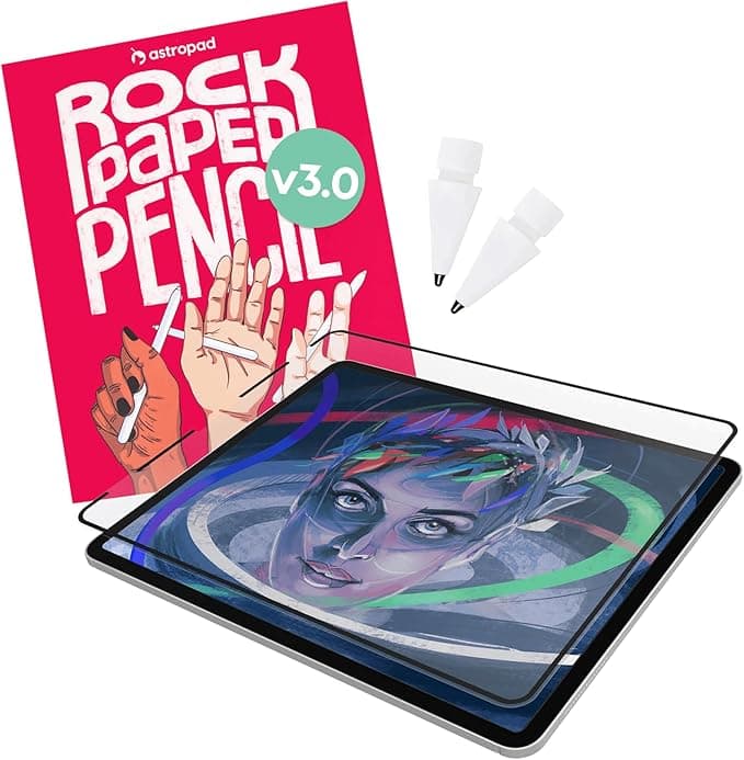 Astropad Rock Paper Pencil v3.0 (2025) – Paper Screen Protector for iPad Pro 13″ (M4, M5) & iPad Air 13″ (M2/M3) + 2 Apple Pencil Tip Replacements – Compatible with Pencil 1/2 & Pencil Pro - Image 1