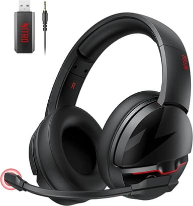 acer Wireless Gaming Headset, PS5 Headset with 2.4GHz for Ps5, Ps4, PC, Switch, Bluetooth 5.3 + 100Hrs Gaming Headphones with Noise Canceling Mic for Laptop, Mobile, Mac, 50mm Drivers (Black - Image 1