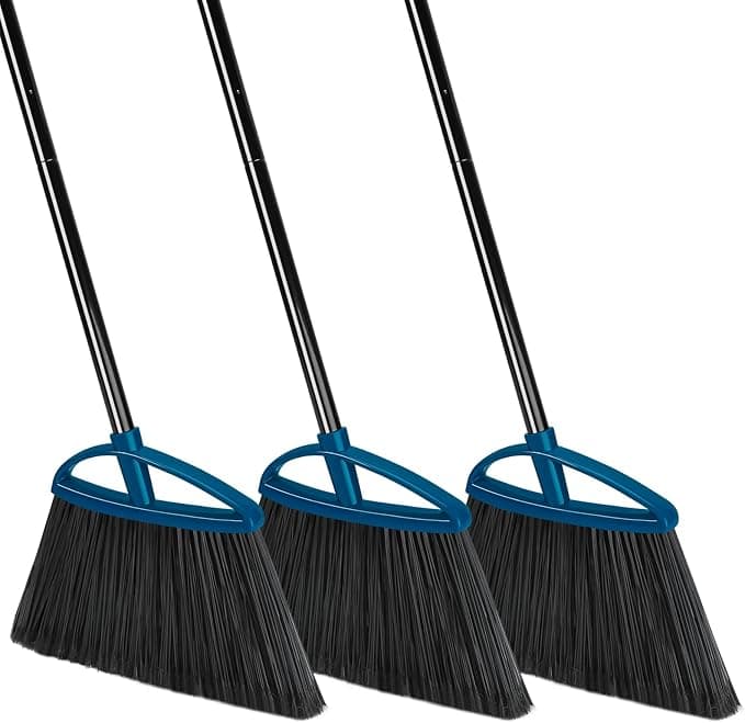 3Pcs Commercial Broom Outdoor Broom Heavy Duty 60'' Angle Brooms for Sweeping Patio Garage Lobby Yard Kitchen Indoor Offices - Image 1
