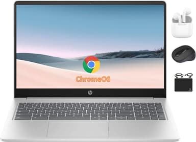HP Chromebook 15.6" HD Flagship Laptop for Student Business, Quad-Core Intel N200 Processor, 8GB RAM, 320GB Storage (64GB eMMC + 256GB Card), Webcam, WiFi, Long Battery, Chrome OS+HubxcelAccessory - Image 2