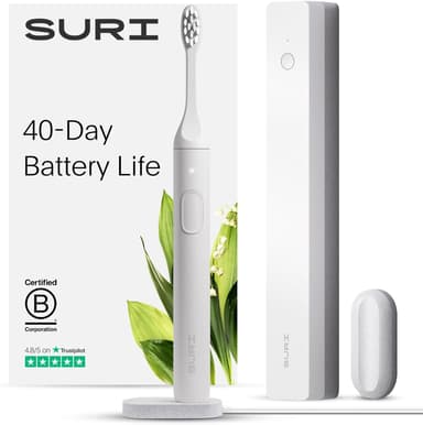 SURI Electric Toothbrush - Sustainably Designed in California. Electric Toothbrushes Adults. Durable Slim Sonic Travel Tooth Brush. 40-Day Battery - Image 2