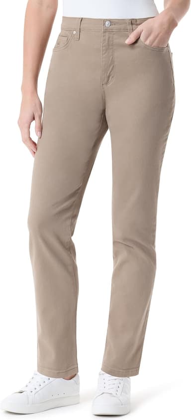 Gloria Vanderbilt Women's Amanda Classic High Rise Tapered Jean Standard, Hazelnut, 16 - Image 2