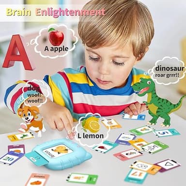 Eaever 520 ABC Sight Words Talking Flash Cards, Christmas Birthday Gift for 2 3 4 5 6 Year Old Boys and Girls, Preschool-Learning-Activities, Toddler Educational Toys for Ages 1-6 Kids, Blue - Image 5