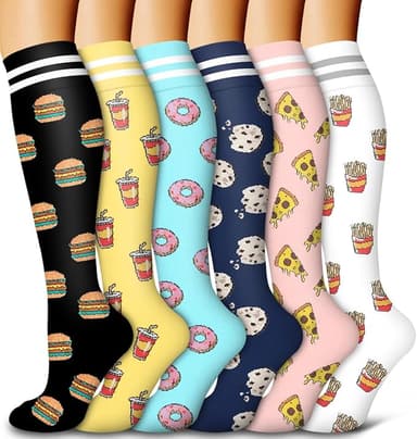 6 Pack Copper Compression Socks for Women and Men Circulation-Best Support for Medical, Running,Nursing,Athletic - Image 1