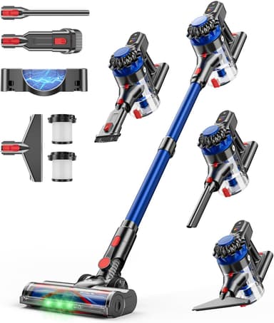 Cordless Vacuum Cleaner, 500W/40Kpa Vacuum Cleaners for Home, 60Mins Stick Vacuum with LED Display, Anti-Tangle & Wall Mount Charging, 8 in 1 Lightweight Vacuum for Hard Floors Carpet Pet Hair - Image 2