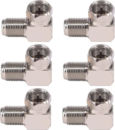 QDiShi 6 Pack F Type Coaxial Cable Right Angle Connector Male to Female Quick Connector Adapter for Tight Corners and Flat Panel TV Mounting – 90 Degree F Type Adapter for Wall Plates and Coax Cable - Image 2