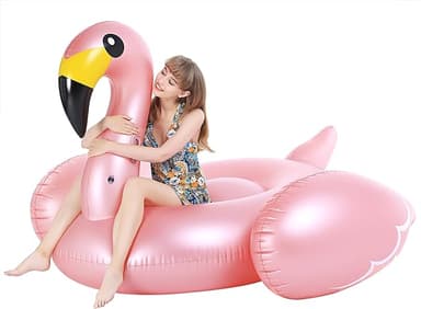 Jasonwell Giant Inflatable Flamingo Pool Float with Fast Valves Summer Beach Swimming Pool Floatie Lounge Floating Raft Outdoor Party Decorations Toys for Adults (XXXL - Image 1