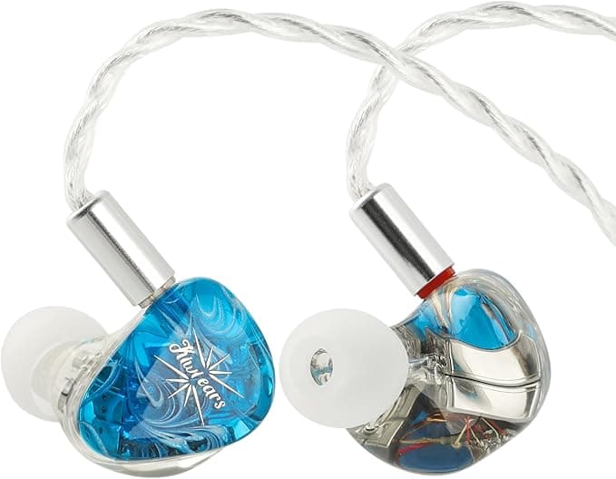 Linsoul Kiwi Ears Orchestra Lite Performance Custom 8BA in-Ear Monitor IEM with Detachable 4-core 7N Oxygen-Free Copper OFC Cable, Handcrafts Faceplate for Audiophile Studio Musician (Blue - Image 1