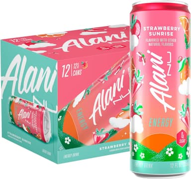 Alani Nu STRAWBERRY SUNRISE Sugar Free, Low Calorie Energy Drinks, 200mg Caffeine, Biotin B Vitamins, Zero Sugar, 15 Calories, 12 Fl Oz Cans, 12 Pack - Image 2