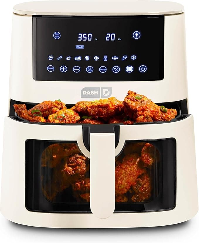 DASH 7qt Clear View Digital Air Fryer - Cream - Image 1