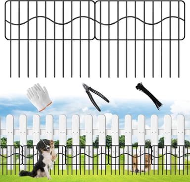 40ft(L) x 13in(H) Garden Animal Barrier Fence, 28panels No Dig Fences, Small Dog Fence Barrier, Animal Barrier Rabbit Fencing Rustproof Metal Decorative Border for Outdoor Garden - Image 2