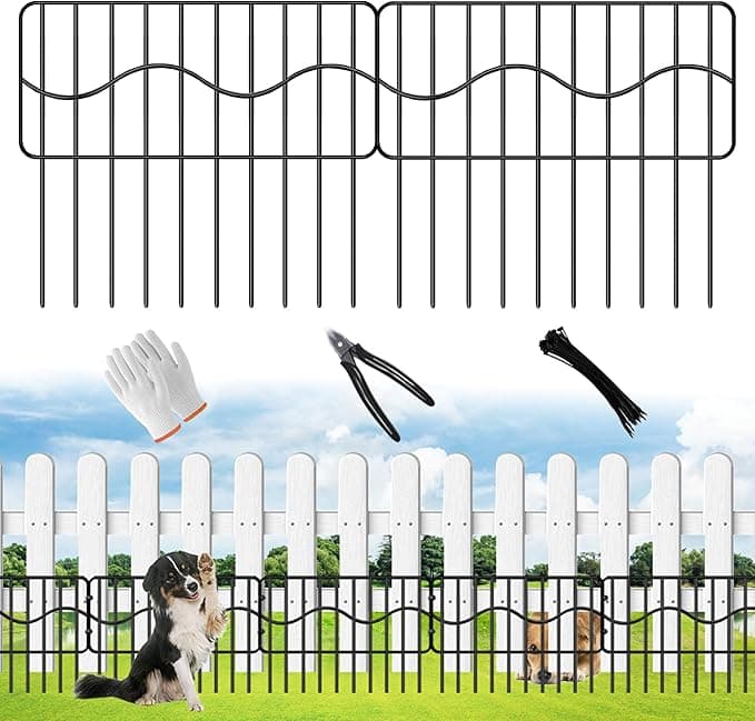40ft(L) x 13in(H) Garden Animal Barrier Fence, 28panels No Dig Fences, Small Dog Fence Barrier, Animal Barrier Rabbit Fencing Rustproof Metal Decorative Border for Outdoor Garden - Image 1