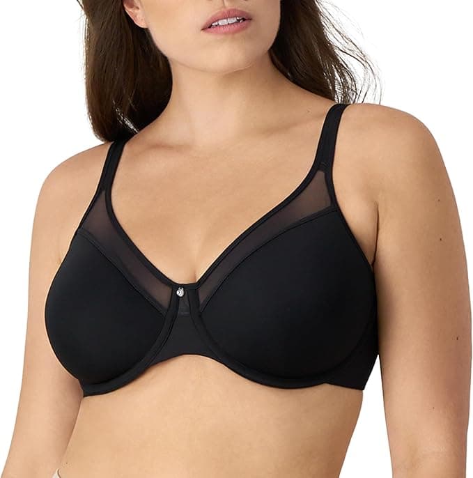 Bali Women's One Smooth U Ultra Light Illusion Neckline Underwire Bra, Black,36D - Image 1