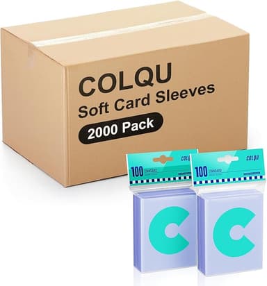 2000ct Clear Card Sleeves for Trading Cards, Soft Baseball Sports Card Sleeves, Soft Plastic Protector Fit for MTG Game Standard Cards - Image 1