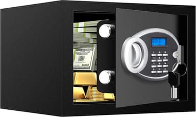 0.8 Cubic Small Safe Box Fireproof Waterproof, Digital Home Security Box with Programmable Keypad and Spare Keys, Document Safe for Money Firearms Medicine Valuables - Image 2