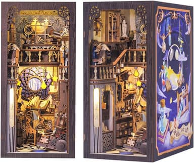 CUTEBEE Book Nook Kit - DIY Miniature House Kit for Adults and Teens, Dollhouse Booknook Tiny House Model Build Bookshelf Decor, Gifts for Family, Friends - Image 2