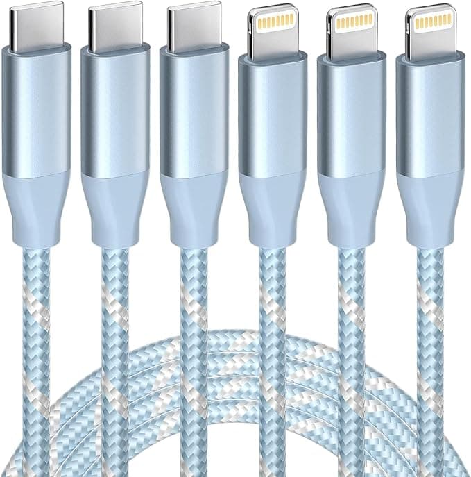 USB C to Lightning Cable 3 Pack 6FT Apple MFi Certified iPhone Fast Charger Fast Charging Type c to Lightning Cable for iPhone 14 13 12 11 Pro Max Xr Xs 8 and More - Image 1