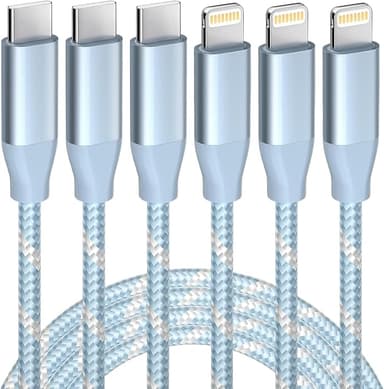 USB C to Lightning Cable 3 Pack 6FT Apple MFi Certified iPhone Fast Charger Fast Charging Type c to Lightning Cable for iPhone 14 13 12 11 Pro Max Xr Xs 8 and More - Image 1