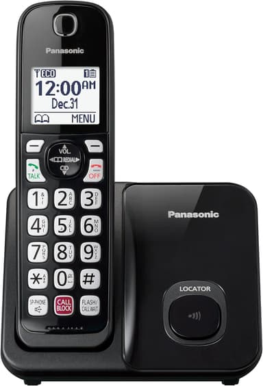 Panasonic Cordless Phone with Advanced Call Block, Bilingual Caller ID, Easy to Read Large High-Contrast Display, Expandable System with 1 Handset, Home Phone - KX-TGD810B (Black - Image 2