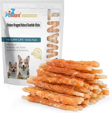 Chicken Wrapped Rawhides Dogs Treats Puppy Training Snacks Sticks Dog Chews 2lb - Image 1