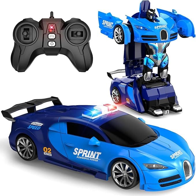 Remote Control Car, One-Click Becoming Robot Transforming Toys Car for Boys, Smooth Deformation, Demo Mode, 360° Rotation, Easy to Use, 2.4GHZ, with LED Lights, RC Cars for Christmas, Kids - Image 1