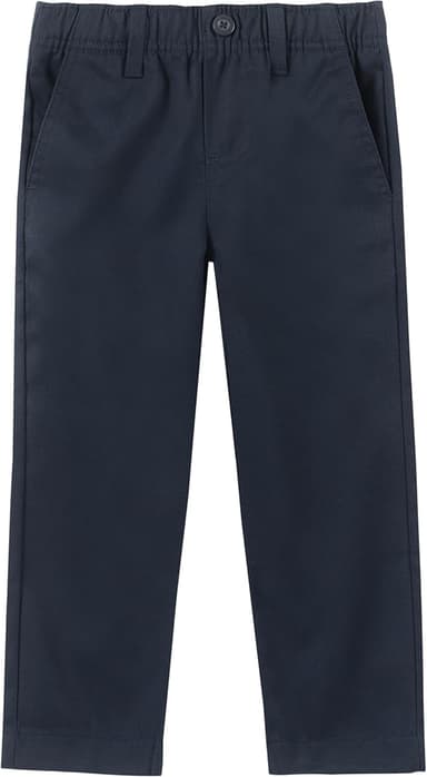 Nautica Boys School Uniform Twill Khaki Pants, Flat Front & Elasticized Waistband, Zipper Closure With Faux Button - Image 1