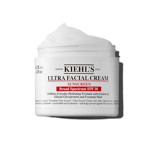 Kiehl's Ultra Facial Cream with SPF 30, Lightweight Daily Face Moisturizer for All Skin Types, 24-hour Hydration, UV Sunscreen Protection, Non-greasy, Absorbs Quickly, with Glacial Glycoprotein - Image 1