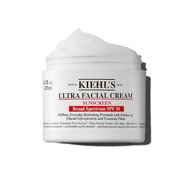 Kiehl's Ultra Facial Cream with SPF 30, Lightweight Daily Face Moisturizer for All Skin Types, 24-hour Hydration, UV Sunscreen Protection, Non-greasy, Absorbs Quickly, with Glacial Glycoprotein - Image 1