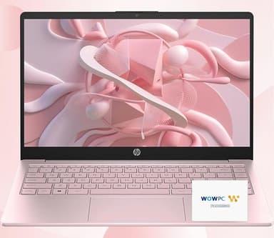 HP 14 Ultrabook • Back to School Limited Edition w/Microsoft 365 • Intel 4-Core CPU • 32GB RAM • 1.6TB Storage (128GB OnBoard w/ 512GB Portable Drive + 1TB OneDrive) • Tranquil Pink • Win 11 - Image 1