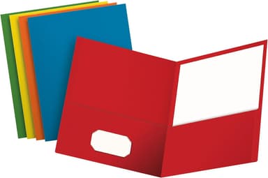 Oxford 2 Pocket Folders, Textured Paper, Assorted Colors (Light Blue, Red, Yellow, Orange, Green), Letter Size, 50 Per Box - Image 2