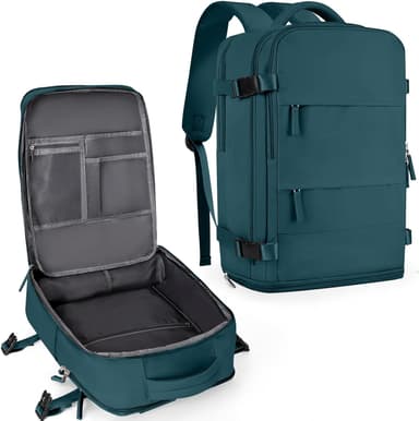 coowoz Travel Backpack For Women Men,Carry On Backpack,Hiking Backpack Waterproof Outdoor Sports Rucksack Casual Daypack Travel Essentials(Peacock Blue - Image 2