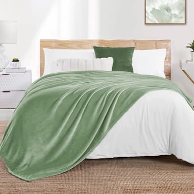 Walensee Fleece Blanket Plush Throw Fuzzy Lightweight (King Size 108x90 Sage Green) Super Soft Microfiber Flannel Blankets for Couch, Bed, Sofa Ultra Luxurious Warm and Cozy for All Seasons - Image 2