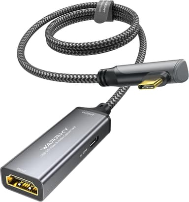 WARRKY Video Capture Card with 100W Power Delivery & Right-Angle USB-C | 1080P 60Hz HD | Streaming Capture Card Designed for Quest 3 / iPad, Compatible with Switch, PS5, PS4 - Image 2