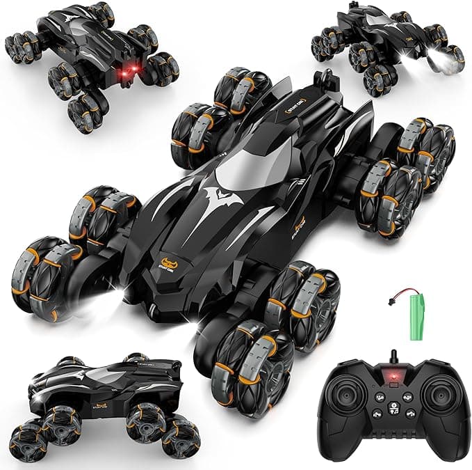 Remote Control Car, 2.4Ghz 8WD Rc Stunt Car with Automatic Demonstration, 360° Spins, Music and LED Lights, Remote Control Cars for Boys 4 5 6 7 8-12, Christmas Birthday Gifts Toys for Boys - Image 1