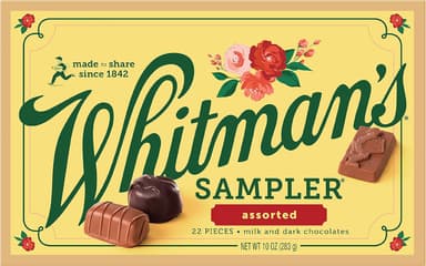 WHITMAN'S SAMPLER Assorted Milk & Dark Chocolate Candy Gift Box, 10 oz - Image 2