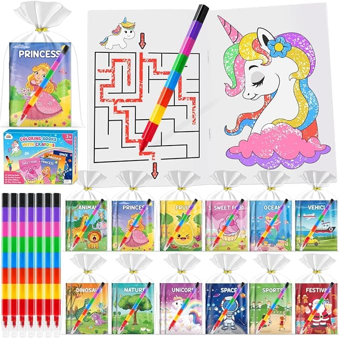 ZMLM Coloring Books for Kids Party Favors: Bulk Crayons Mini Coloring Books for Kids Ages 4-8 Birthday Goodie Bags Stuffers Toddlers Return Gifts Classroom Prizes - Image 1
