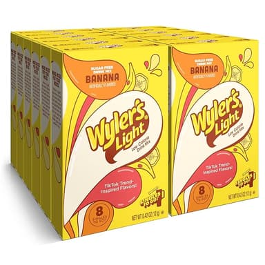 Wyler's Light Singles To Go Powder Packets, Water Drink Mix, Watertok Banana, 96 Servings, 8 Count x Pack of 12 - Image 1