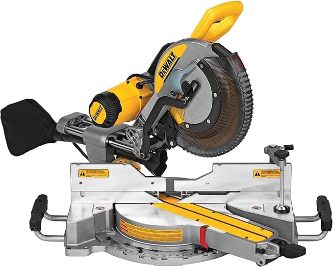 DEWALT Miter Saw, 12-inch Double Bevel Sliding Compound Miter Saw with XPS LED Shadow Light System, Includes Blade Wrench, Material Clamp and Dust Bag (DWS780 - Image 1