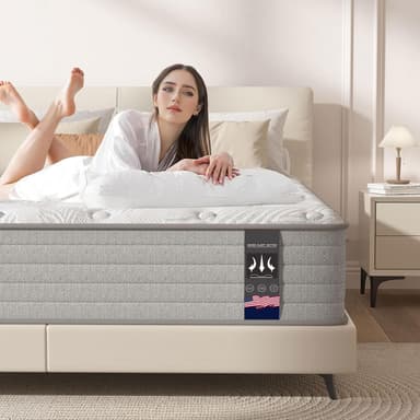 California King Mattress, 12 Inch Hybrid Gel Memory Foam Mattresses with Pocket Springs, California King Size Mattress in a Box, Medium Firm, Pressure Relief, Upgraded Support, CertiPUR-US - Image 2