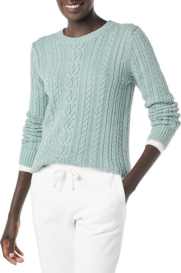 Amazon Essentials womens Soft Fisherman Cable Long-Sleeve Crewneck Sweater (Available in Plus Size - Image 1